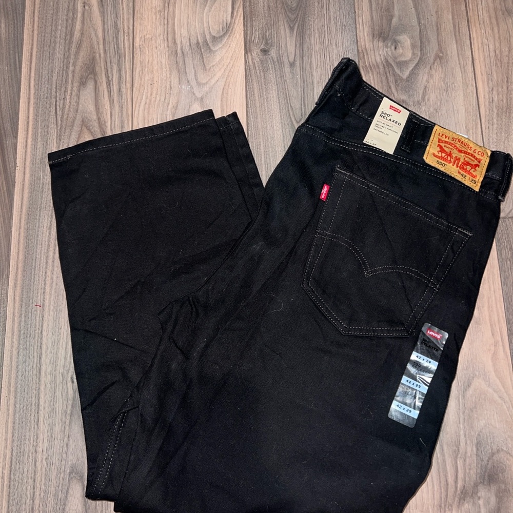 New Levi's 550 Relaxed Black Jeans